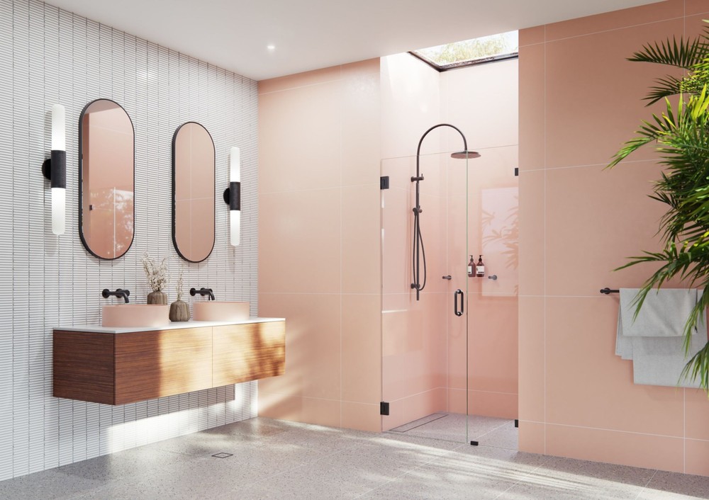 Illume 78H x 41.5W Black Hinged Glass Shower Door GW-WH-41-5