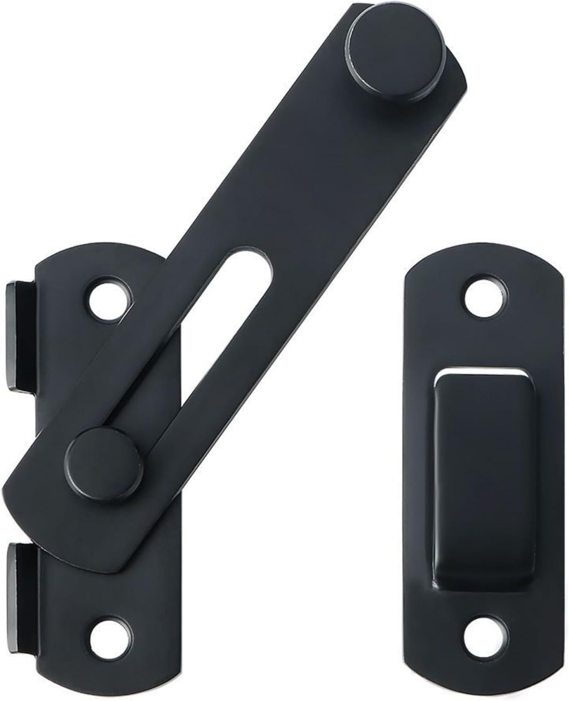 Heavy Duty Flip Latch Gate Lock for Barn & Sliding Doors, Matte Black