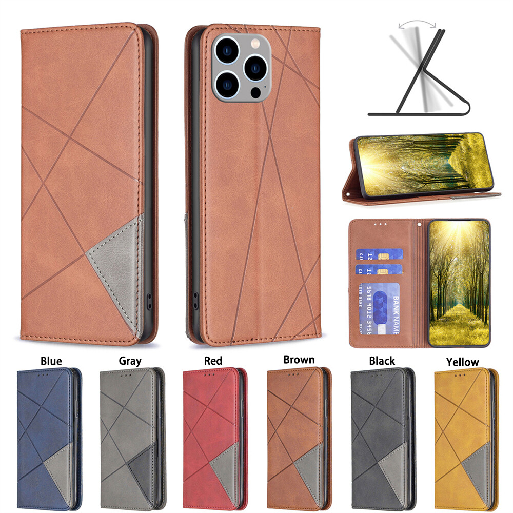 Magnetic Leather Flip Stand Card Wallet Case For iPhone 16E 15 14 Pro 13 12 11