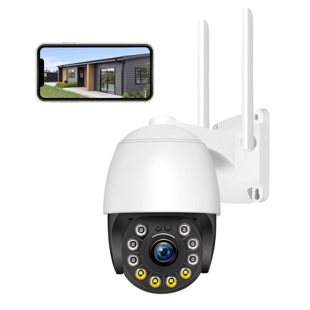 Security Camera Outdoor Wired with Night Vision Color, 360 WiFi Cameras for H...