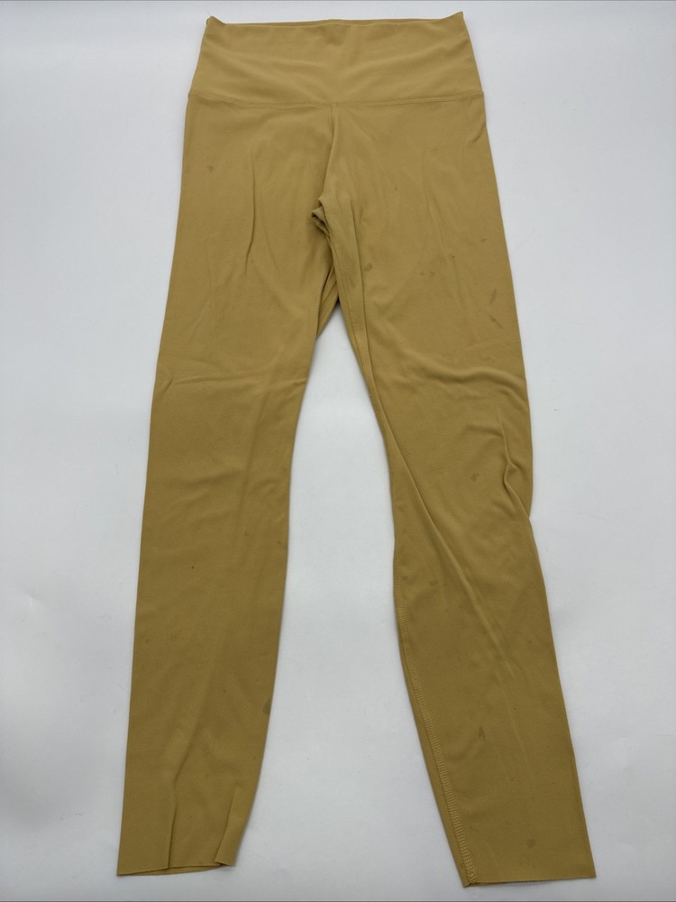 Nike Dri-Fit Leggings Women  M Yellow Solid Logo ..#32117
