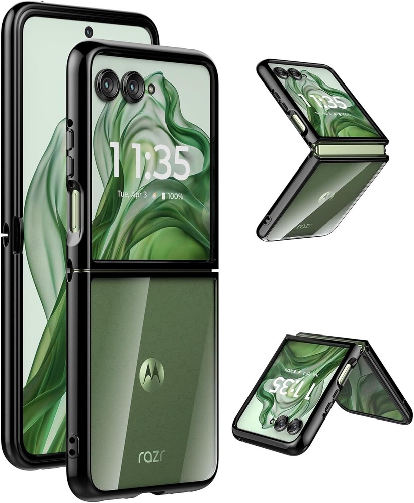Case for Motorola Razr Plus 2024 with Crystal Clear Hard Back & Soft TPU Bumper