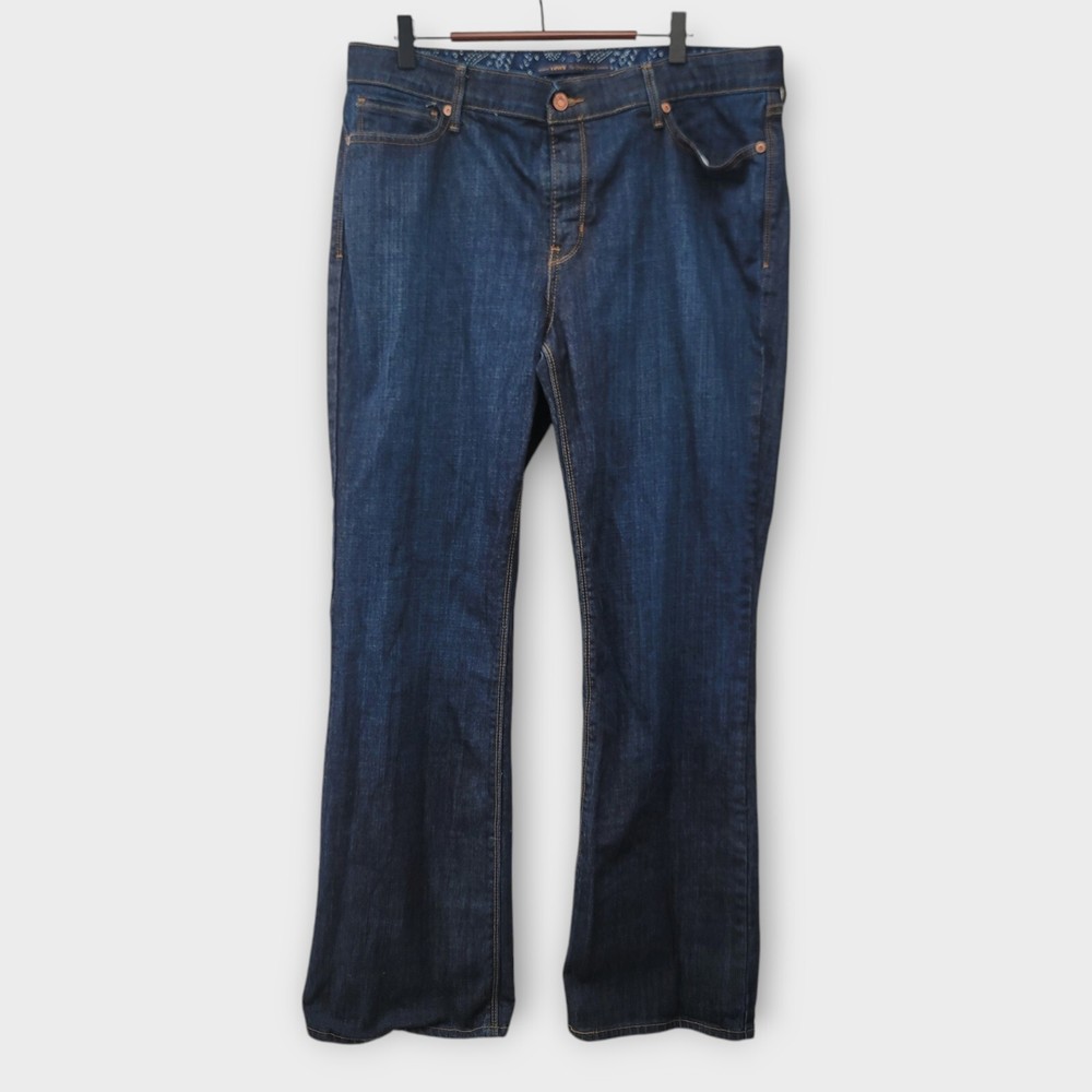 Levi's Perfect Waist Boot Cut 525 Jeans Womens Size 16 (34x30) Blue Dark Wash