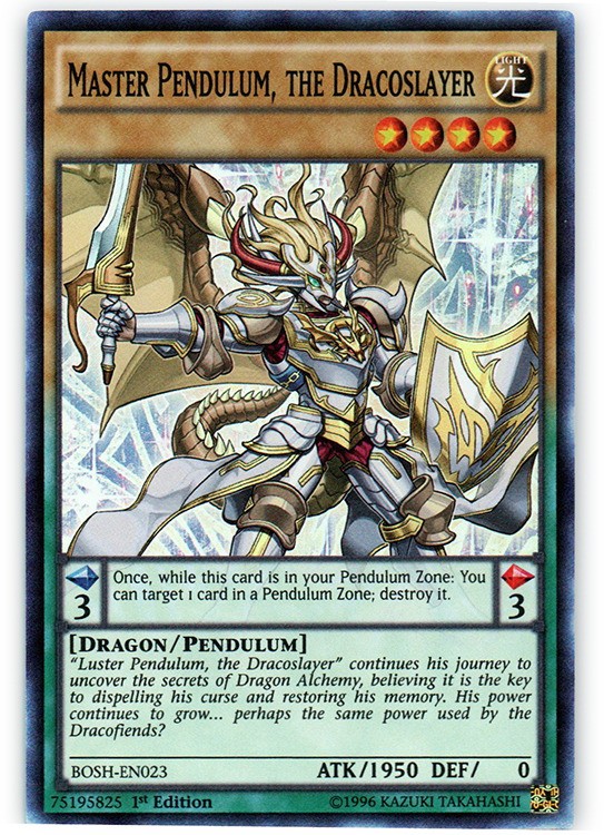 Master Pendulum Dracoslayer BOSH-EN023 Super Rare 1st Ed Light Yugioh Card