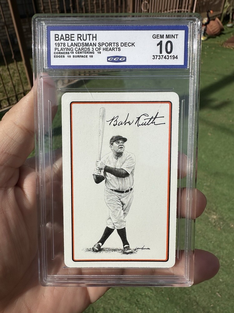 1978 Babe Ruth Landsman Sports Deck 3 Of Hearts Jersey Number PSA GEM MT 10