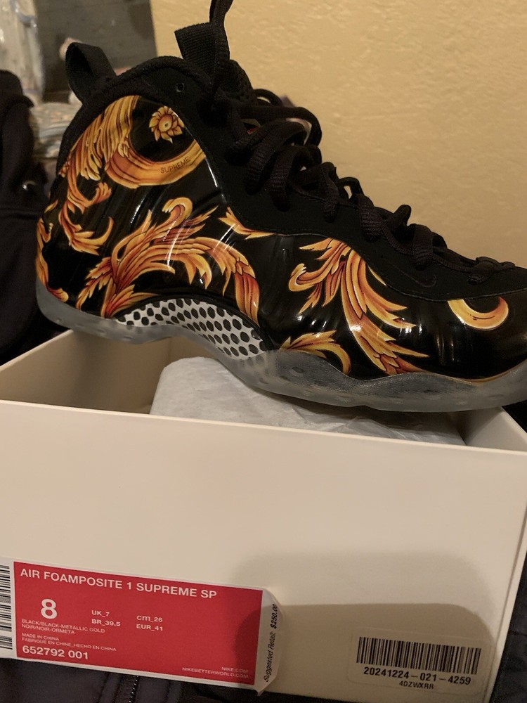 Size 8 - Nike Supreme x Air Foamposite One SP Black