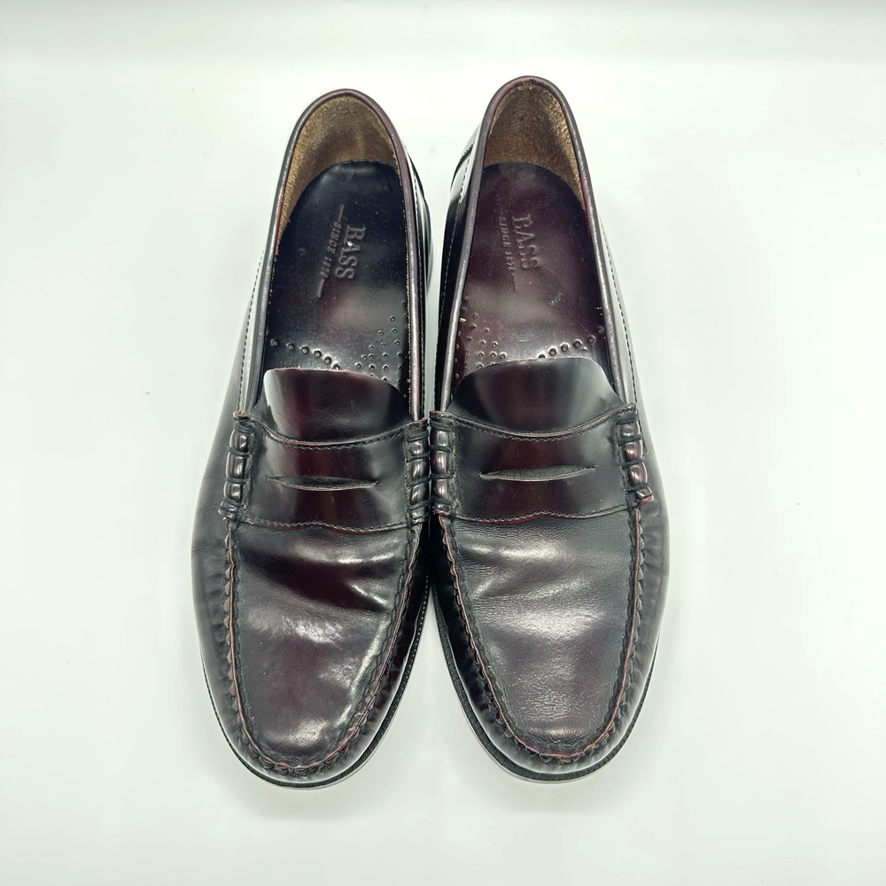 Bass Penny Loafers Leather Slip On Walton Dark Brown Vintage Shoe Men's Size 11
