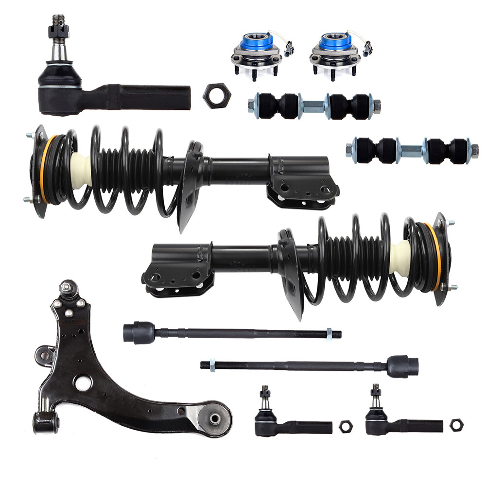 2000-2011 Chevrolet Impala FWD Front Struts Sway Bars Tie Rods Wheel Hub Kit  