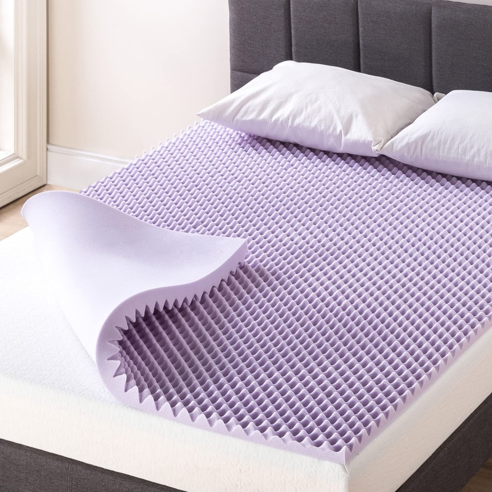 1.5 Inch Egg Crate Memory Foam, Soothing Lavender Infusion, Twin Mattress Top...
