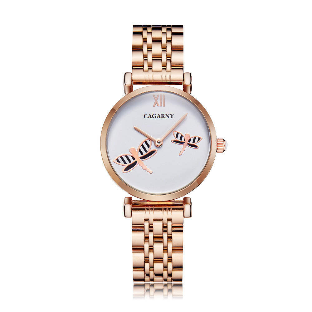 Elegant Ladies Diamond Timepiece with Stainless Steel Strap