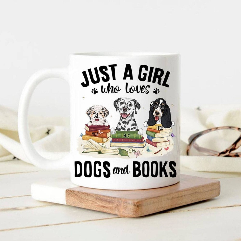 Personalized Coffee Mug Gifts For Dog Lovers Dogs And Books Ladies Mug