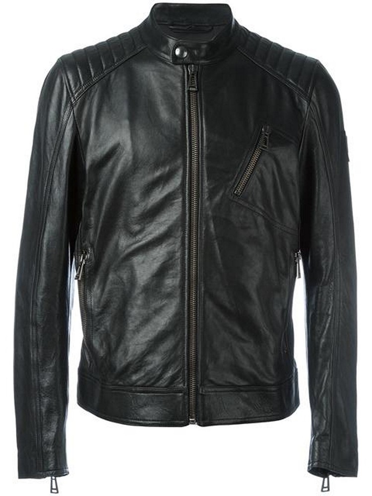 Classic Black Biker Leather Jacket for Men in 100% Soft Lambskin