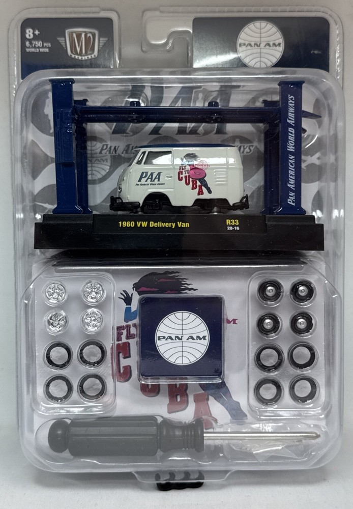 M2 Machines Model Kit 1960 VW Delivery Van R33 Pan Am Fly to Cuba 1:64 scale