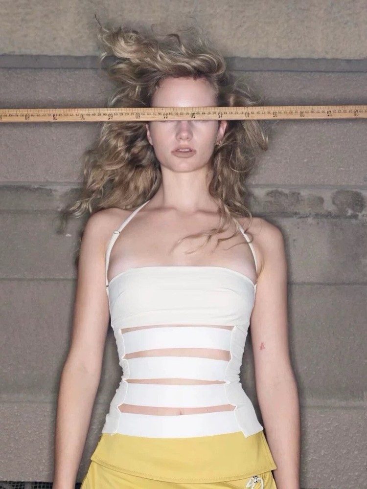 White Cut Out Bandage Crop Top