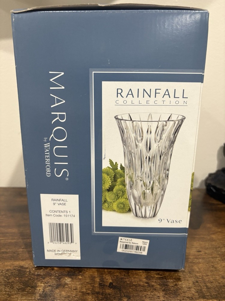Marquis Waterford Vintage Crystal Vase 9 Inch Rainfall Collection  