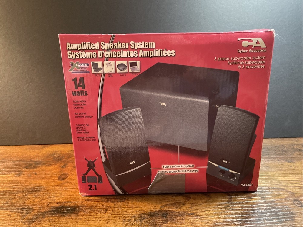 Cyber Acoustics Premium Stereo Speaker System with Amplified Sound  -image