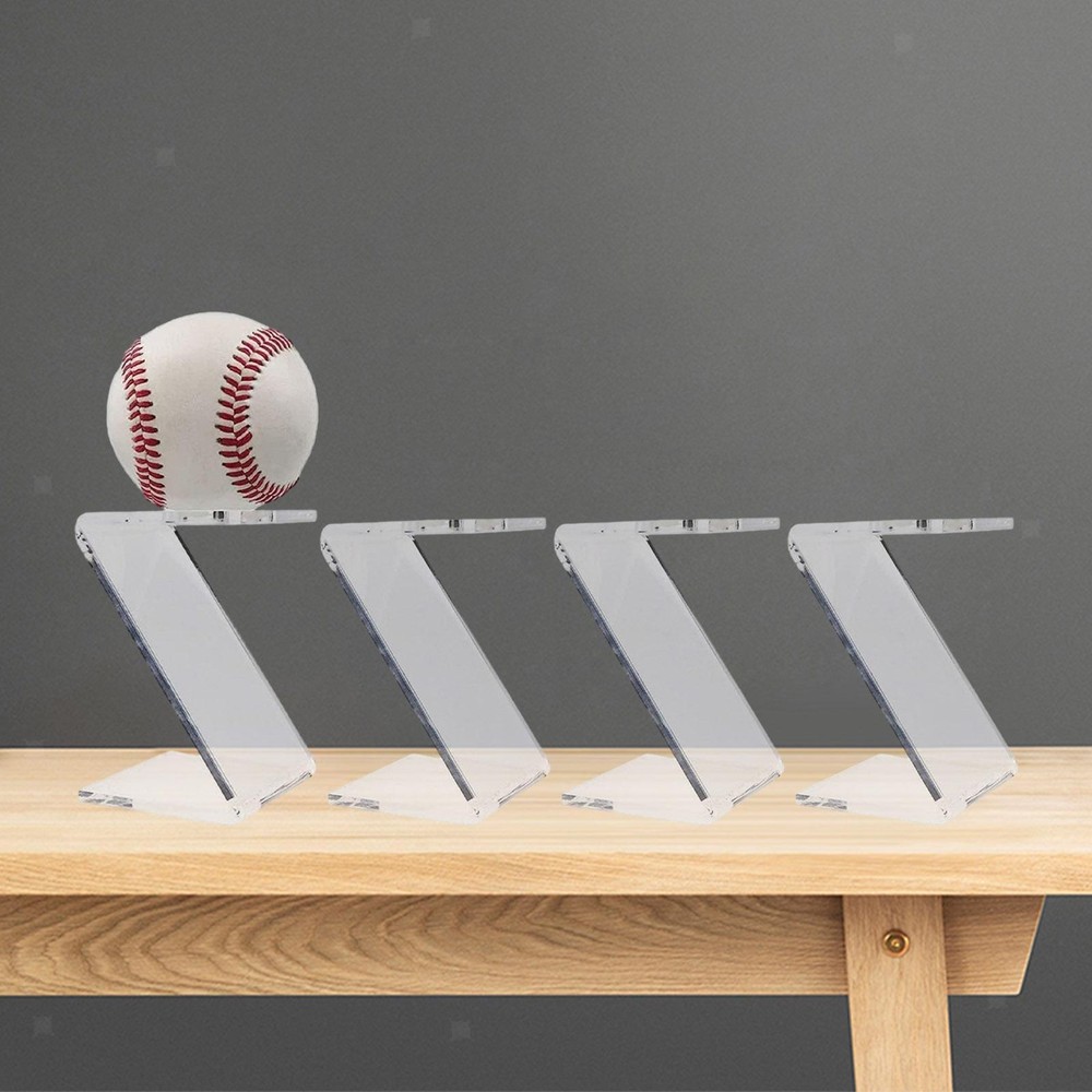 4 Pack Ball Display Stand Baseball Holder Clear Equipment Storage Rack Display