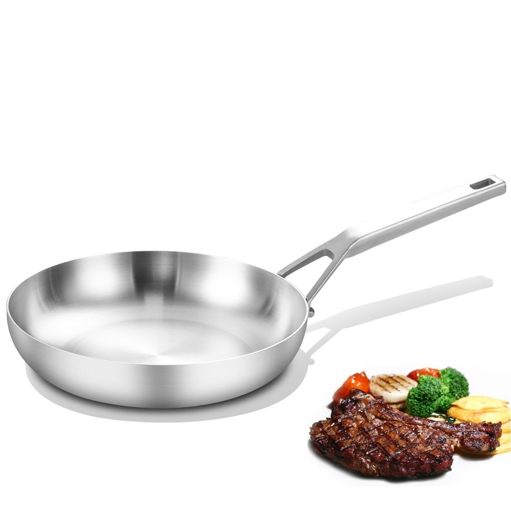 Tri-Ply Fully Bonded Stainless Steel 8inch Frying Pan, Omelette Pans, Egg Pan...