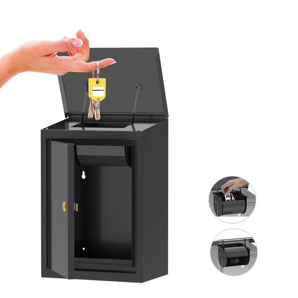 Wall Mount Key Drop Box for Automotive - Anti-Theft Key Return Safe