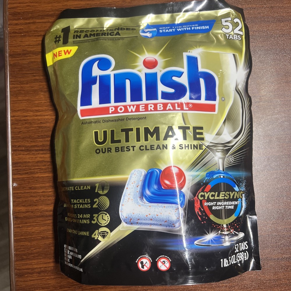 Finish Powerball ULTIMATE 4-In-1 Dishwasher Detergent Tabs 52ct
