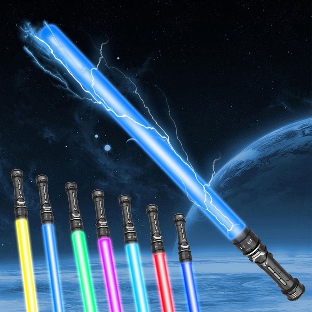 2 Packs Light up Sword Bright Sword - 7 Colors LED Retractable Light up Swords w