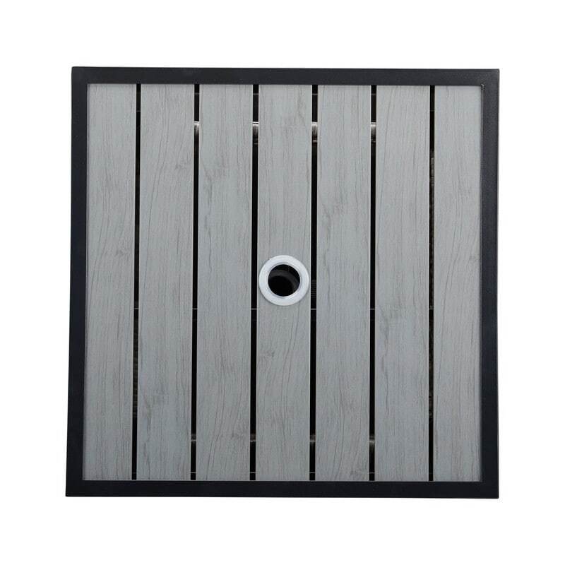 Patio 22 in. Wicker Coffee Side Table with Umbrella Hole