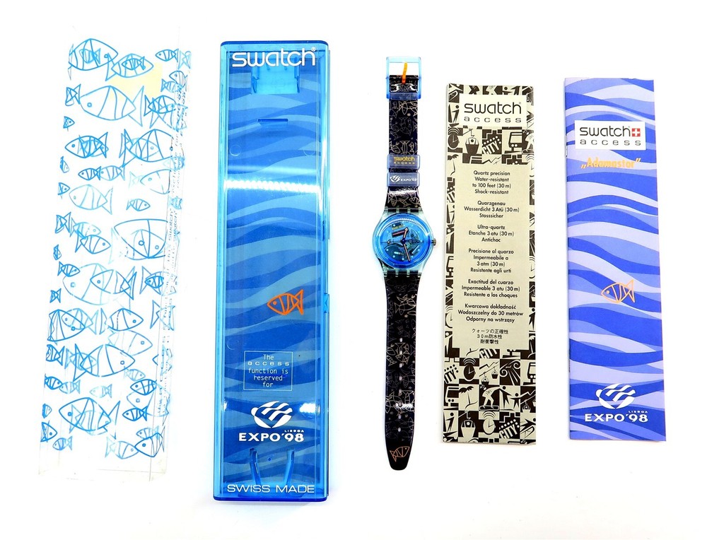 Swatch Access ADAMASTOR SKL100 Lisboa Expo Watch 1998 New with Case & Papers