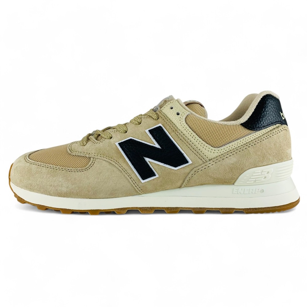 New Balance 574 Incense Black Men's Beige Tan Shoes Casual Sneakers U574RAC