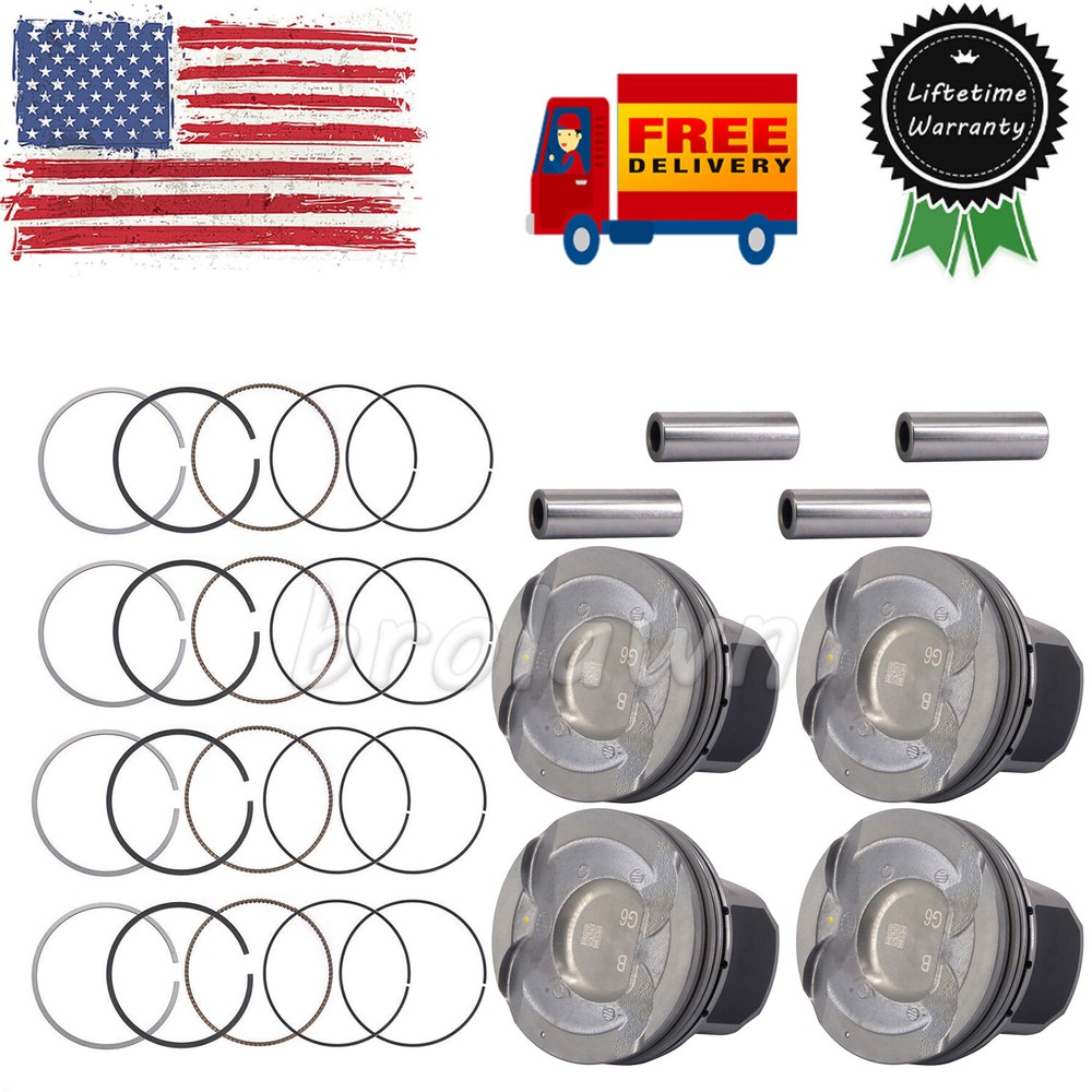 Hyundai Kia Accent Rio 1.6L DOHC 2012-2016 Piston & Rings Kit Set of 4