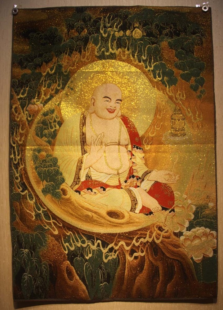 Nice Chinese Tibet Buddhist embroidery Brocade Tapis Thangka Tangka Maitreya