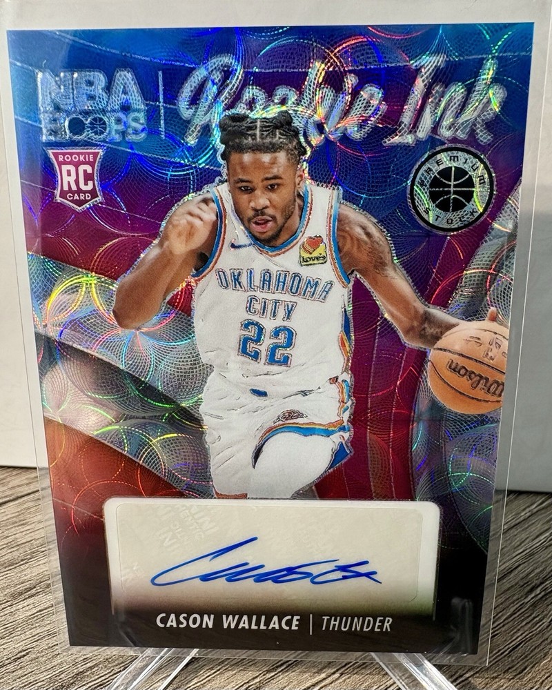 2023 Panini NBA Hoops Premium Stock Rookie Ink Prizm /75 Cason Wallace Auto RC