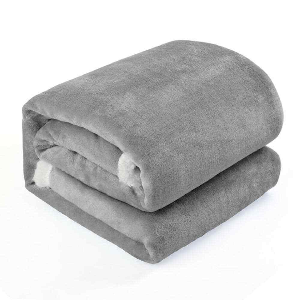 Gray Print Flannel Fleece Luxury Lightweight Throw Blanket, 50