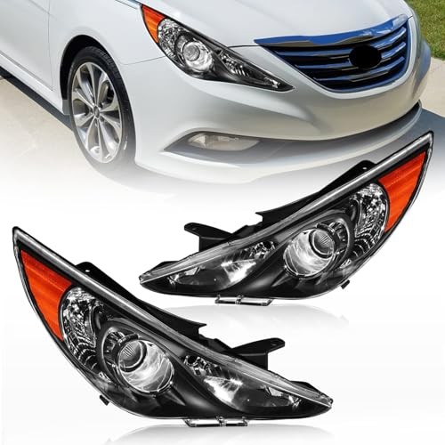 Headlights Assembly with Amber Corner for Sonata 11–14 Driver & Passenger Side