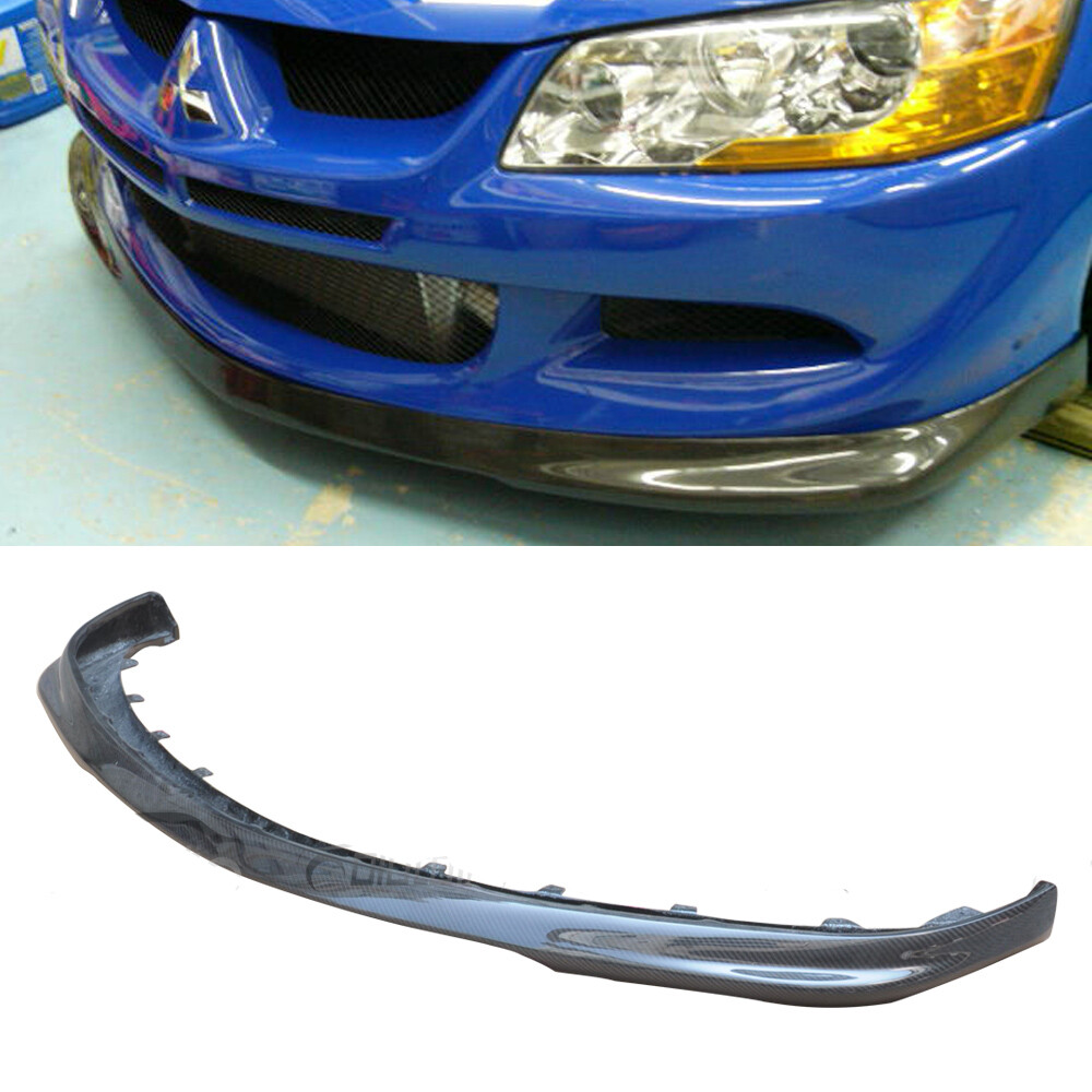 Carbon Fiber R Style Front Bumper Lip Chin Spoiler For Mitsubishi EVO8 2003-2005