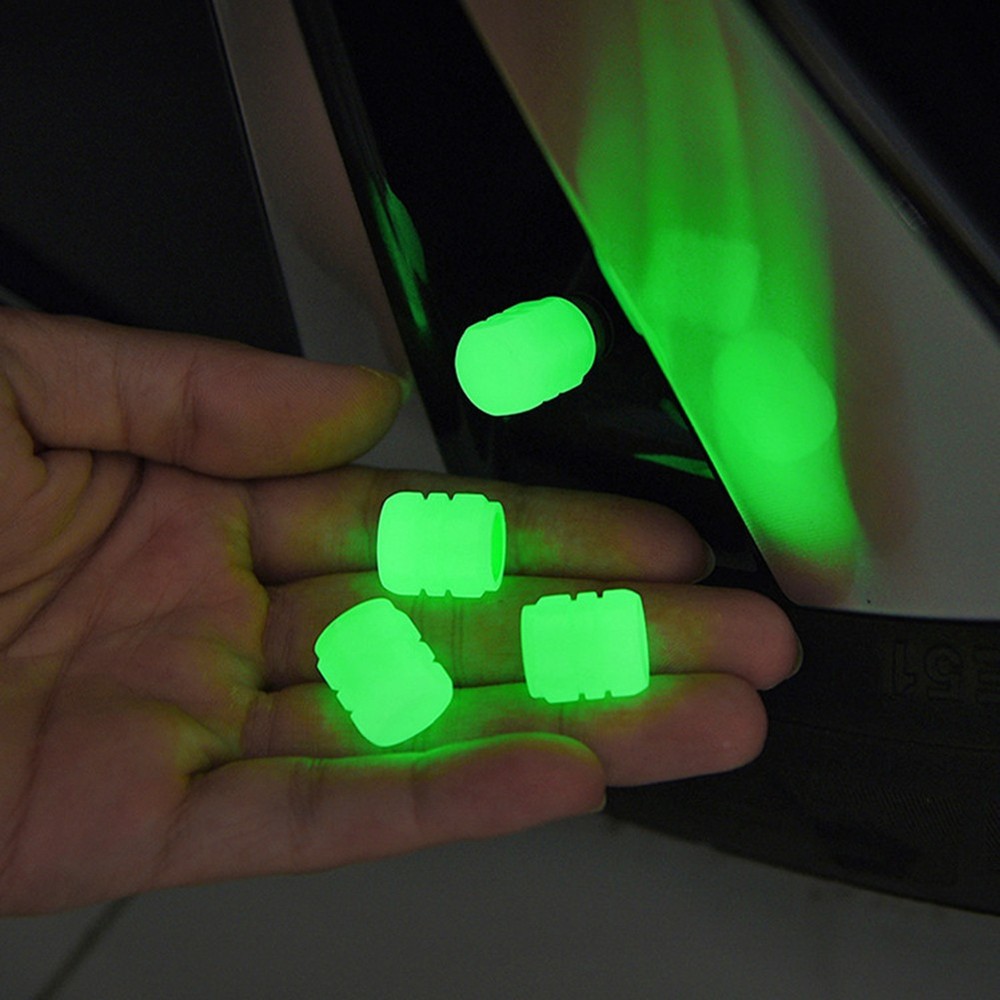 Valve Cap Tire Valve Cover Glow In The Dark Fluorescent Powder Glow Car Wheel