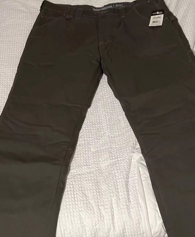 🔥NEW Mens 38x30 WORK’GEAR Relaxed Fit Fleece Lined Pants CLR Black Olive NWT 🎄
