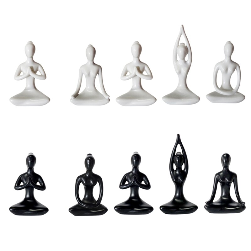 Resin Pose Lady Statue Figurine Meditation Posture Home Desktop Decoration