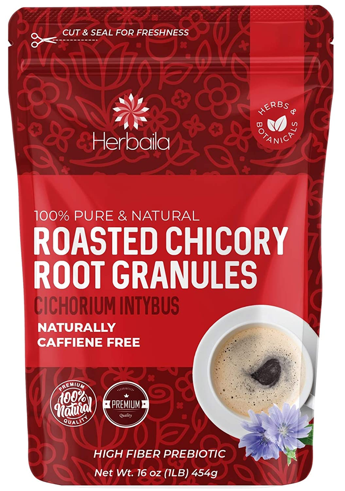 1 Pound Roasted Chicory Root Granules for Coffee with Inulin Prebiotic