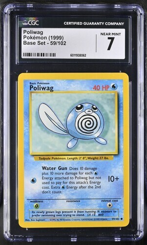 1999 Pokémon TCG Poliwag Base Set 59/102 Common Card Wizards Edition