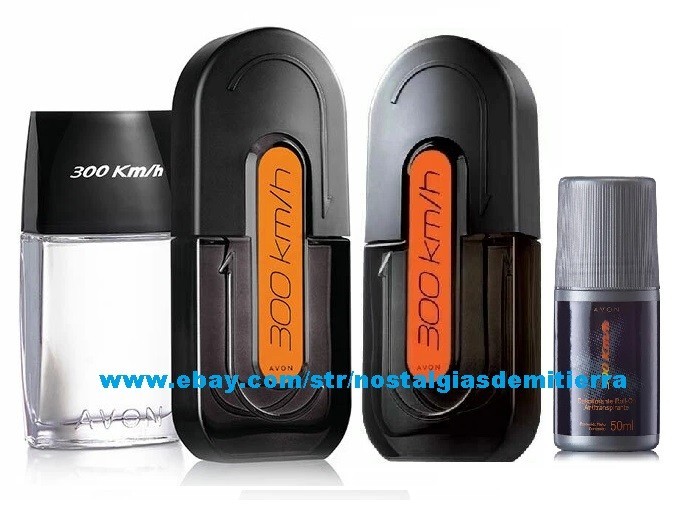 300 KILÓMETROS 300 km/h colonias para caballero y roll on de Avon set 4 piezas