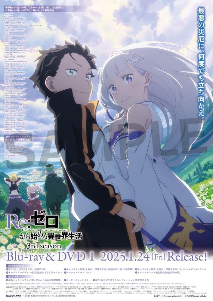 Re Zero - Starting Life In Another World Release Announcement Poster Clear Bromi