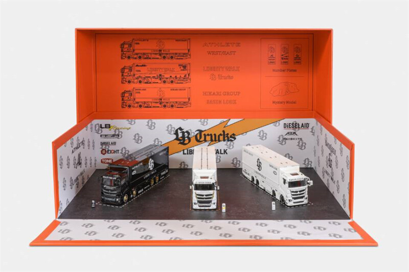GCD 1:64 LWBK LB-TRUCKS Fuso Super Great RHD 3 Truck Set Diecast Model Car