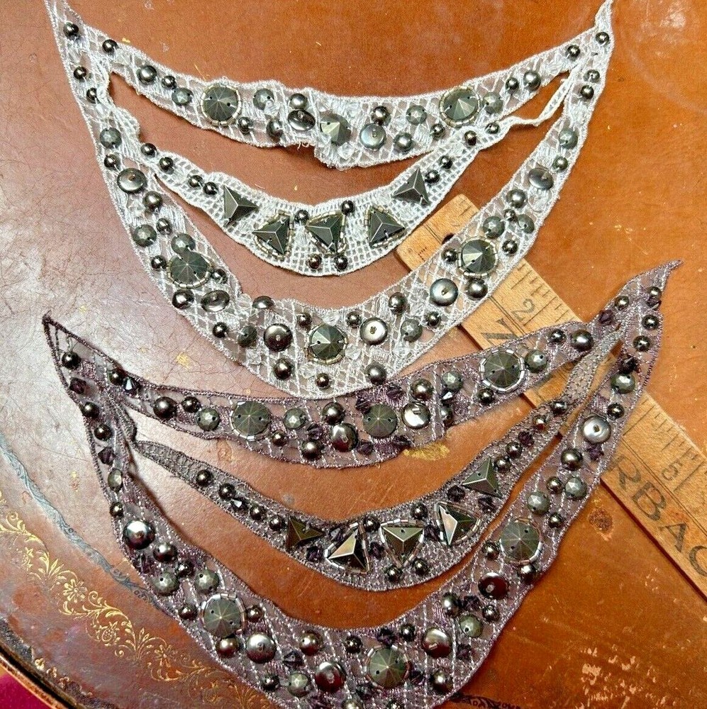 vintage collar hand sewn triple row 7x8