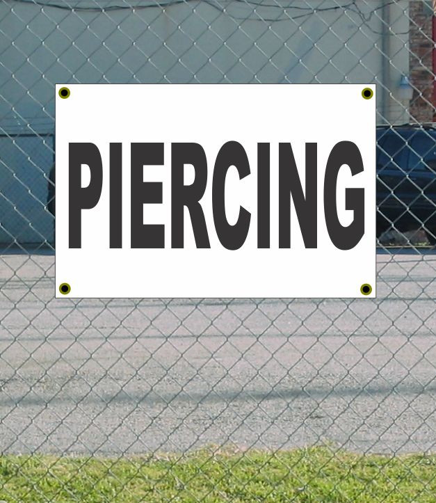 2x3 Black & White Piercing Banner Sign – Discounted Size & Price with Free Shipping