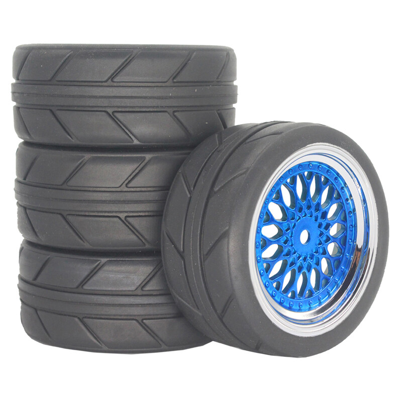 1/10 RC Road Wheels Tyres Gold BBS Style for Tamiya TT02 TT01 TT01E 3mm Offset