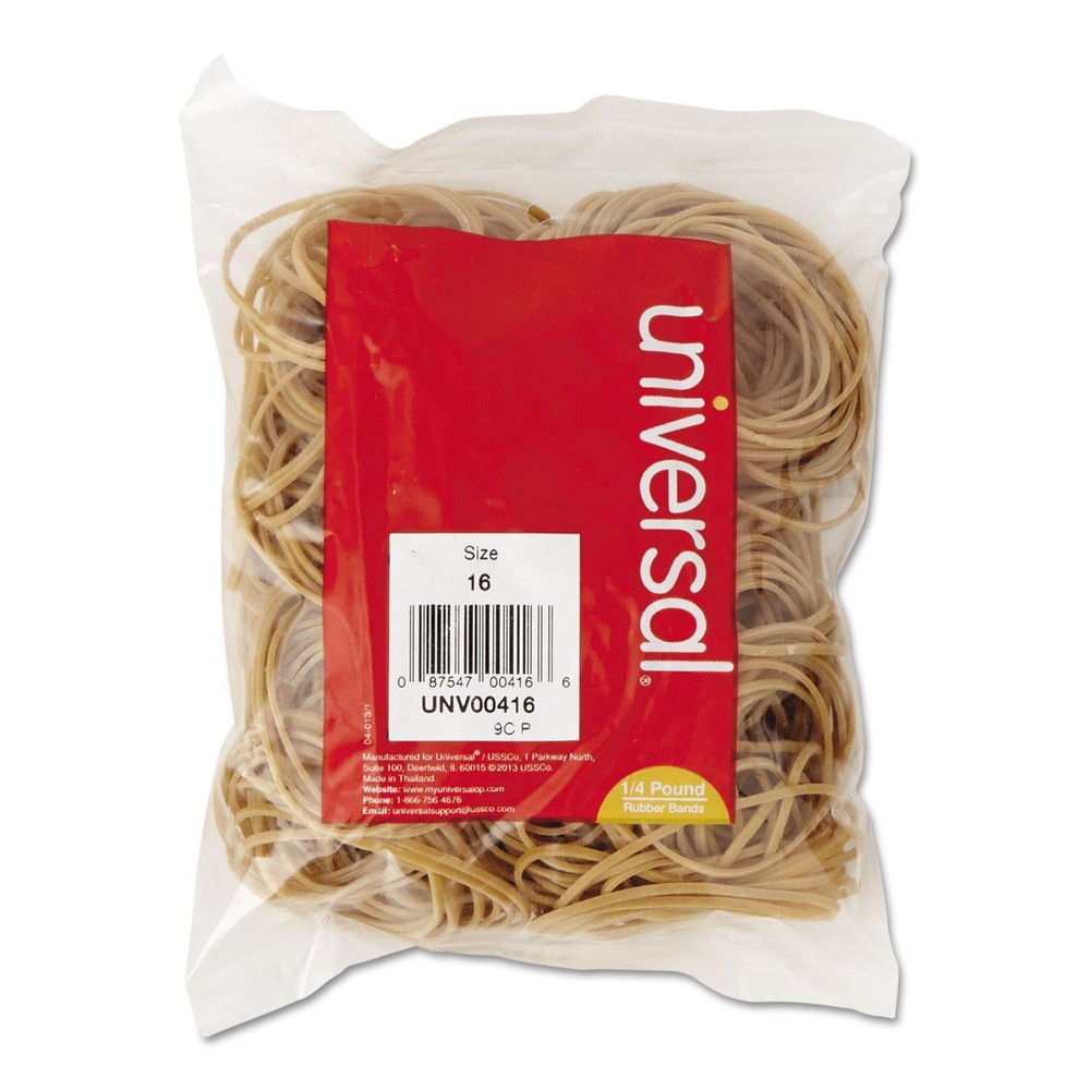 Universal UNV00416 0.04 in. Gauge Size 16 Rubber Bands - Beige (475/Pack)