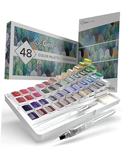 Watercolor Paint Palette with Bonus Paper Pad Includes 48 Premium Colors - 2