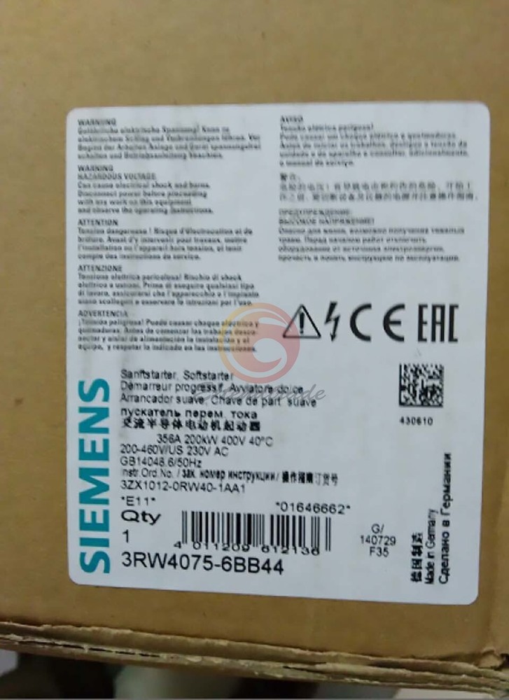 1PCS Siemens soft starter 3RW4075-6BB44 NEW