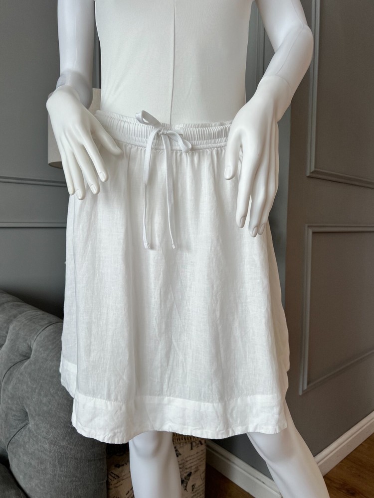The White Company UK 14 white linen skirt