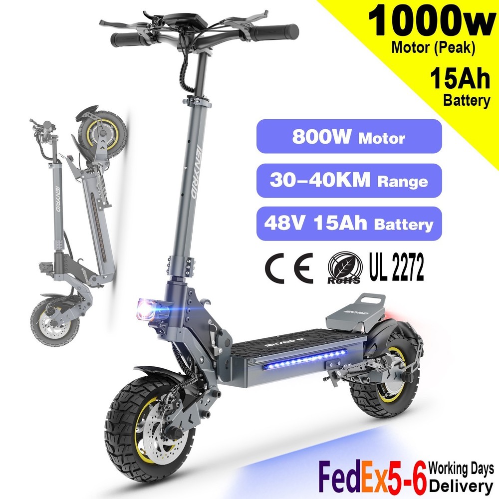 iENYRID S1 1000W 48V Foldable E-Scooter with 15Ah Battery 10in Off-Road Tires 28 MPH Top Speed